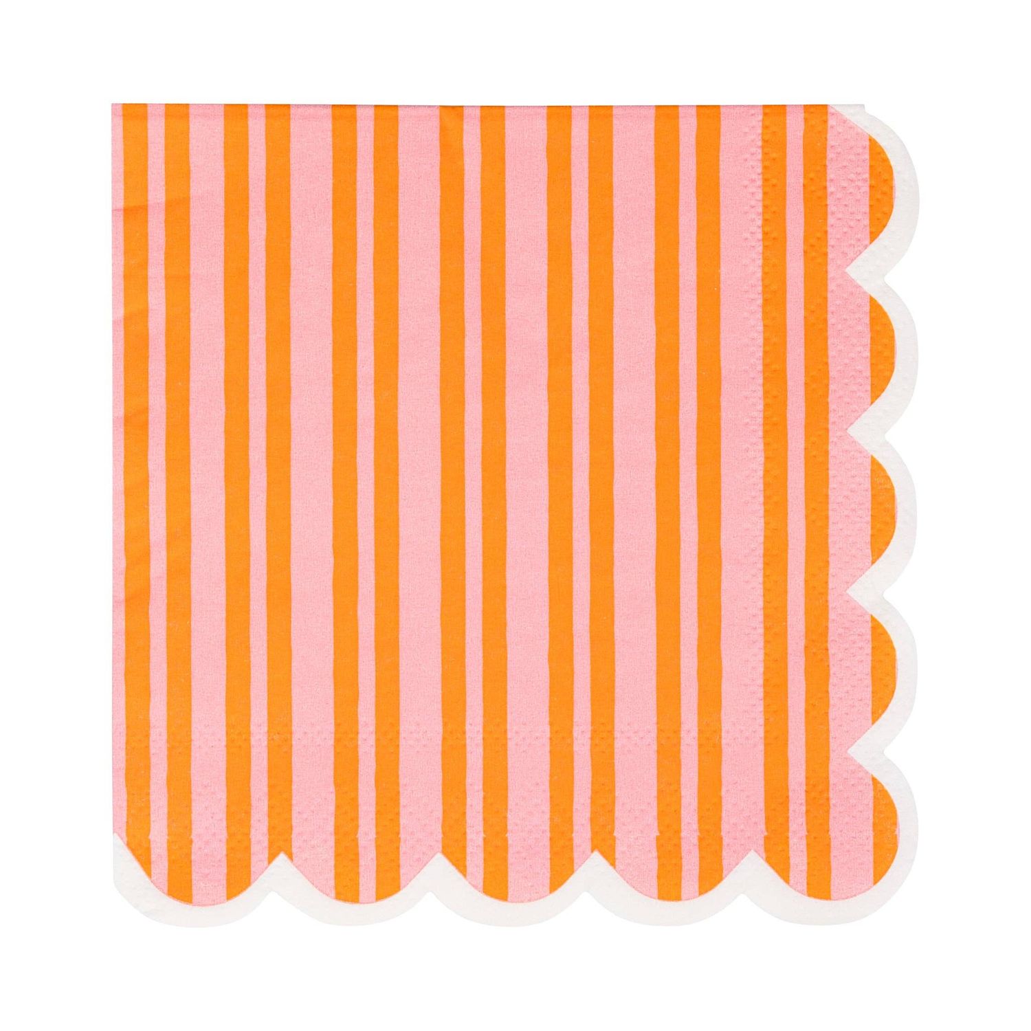Orange & Pink Striped Cocktail Napkin