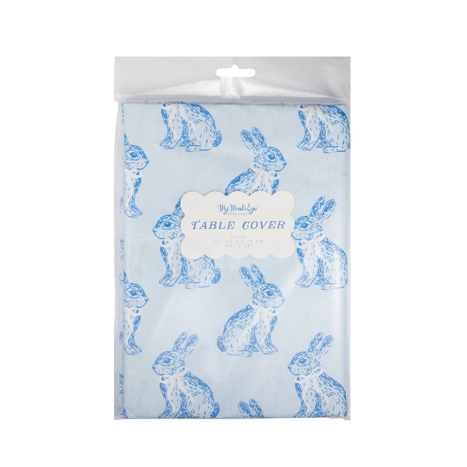Blue Bunny Toile Tablecover