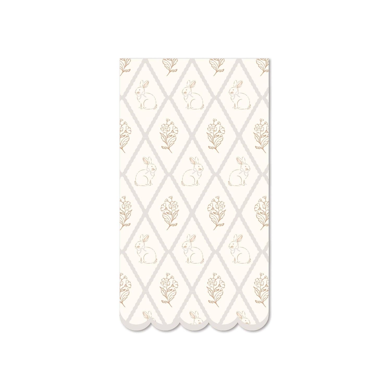 Bunny Grid Scallop Guest Napkin