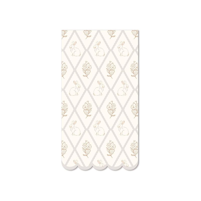 Bunny Grid Scallop Guest Napkin