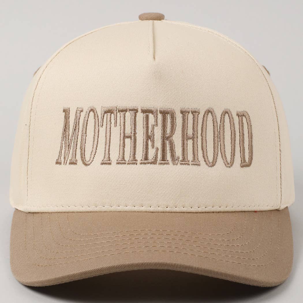 MOTHERHOOD Embroidered Two-Tone Trucker Hat, Size: ONE SIZE, Color: BEIGE