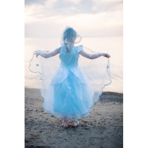 Snow Queen Cape, Blue Silver, Size 3- 4