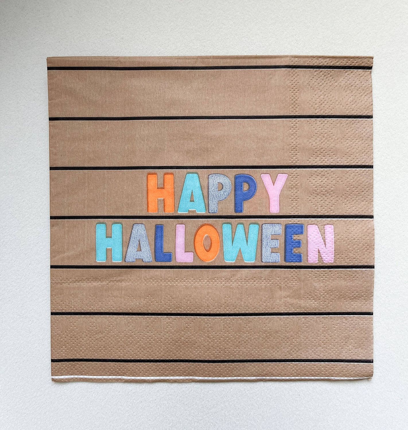 Large Striped Halloween Napkin