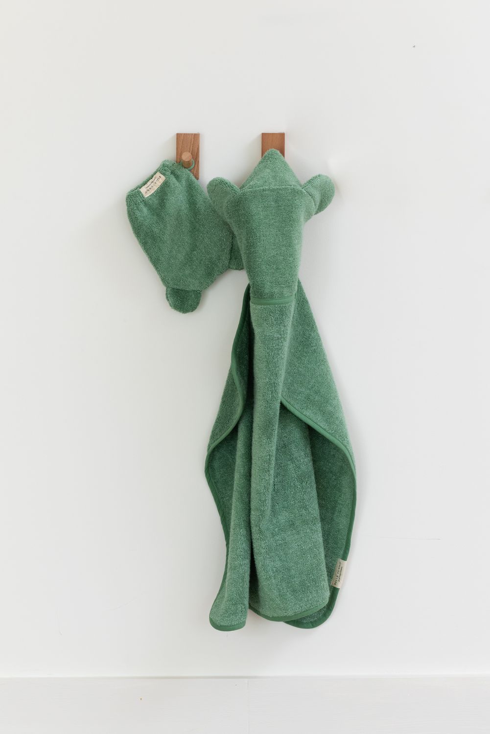 Hooded Towel + Wash Mitt Set Sea Foam