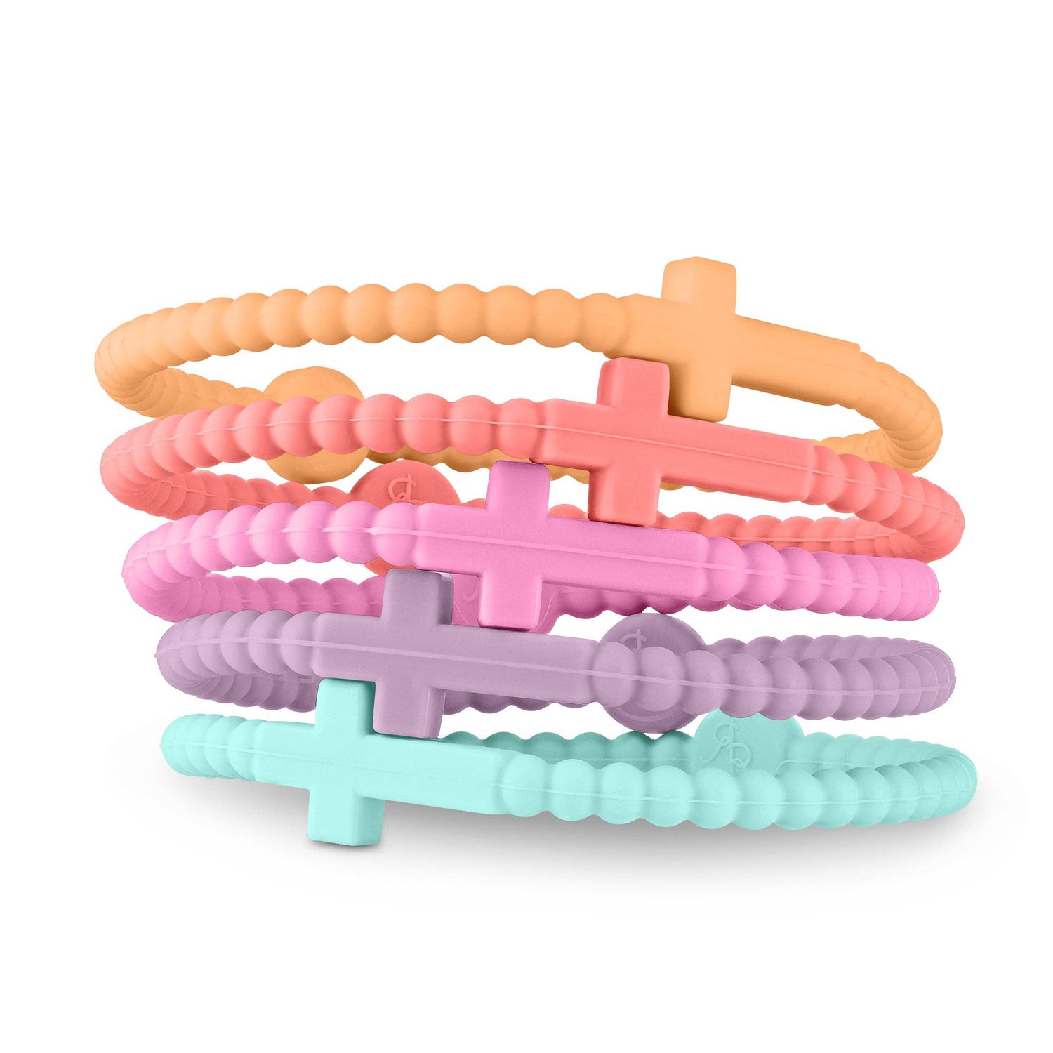 Jesus Bracelets (silicone cross bracelets), Color: Vibe (5 pack), Size: Extra Small