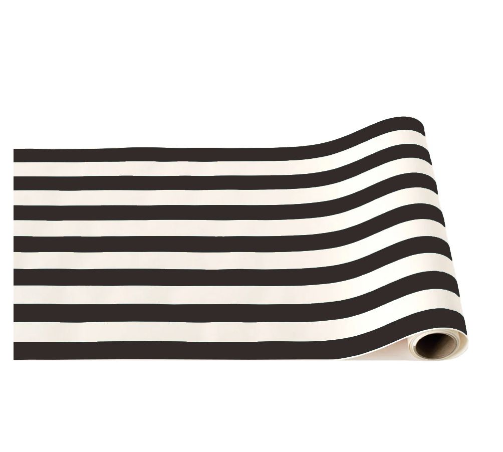 BLACK NOIR SIGNATURE CABANA STRIPE TABLE RUNNER