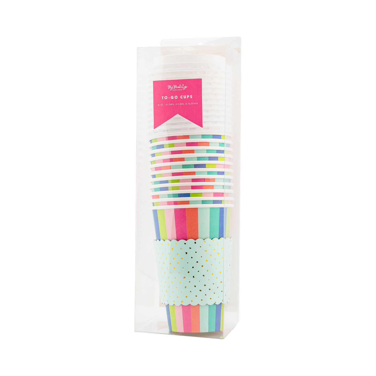 Primary Stripes To Go Cups