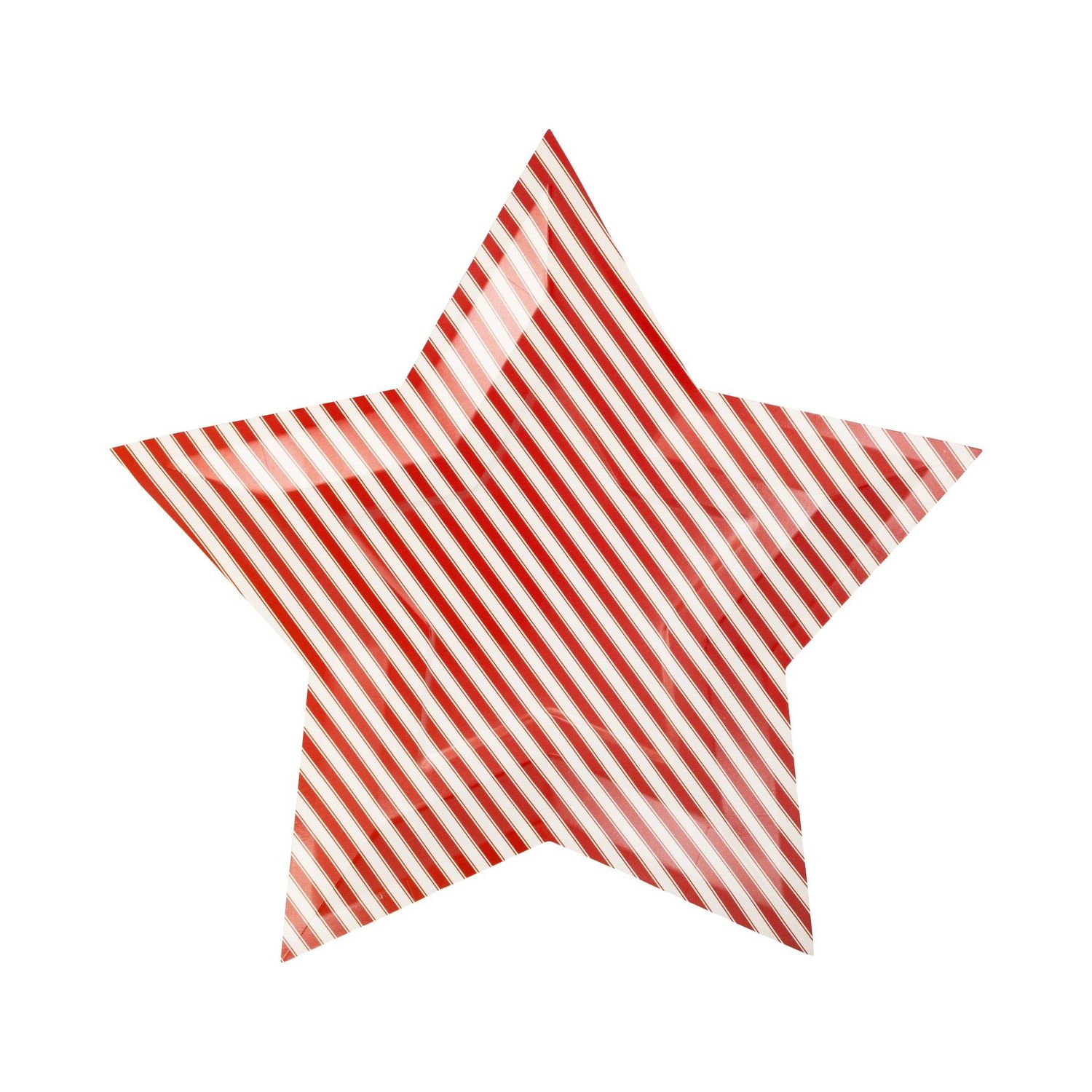 Striped Star Shaped Paper Plate