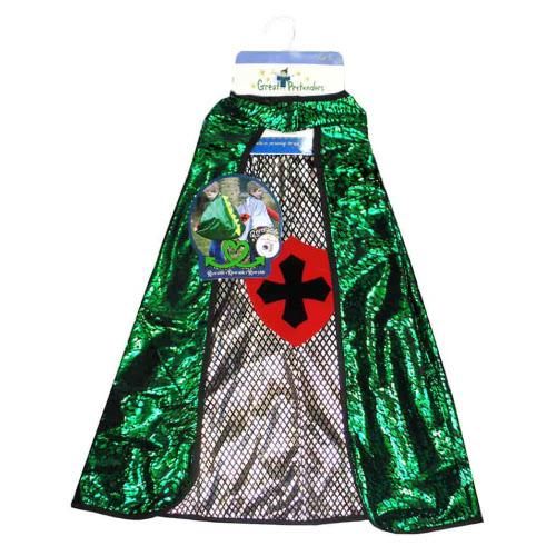 Reversible Dragon/Knight Cape, Green /Silver