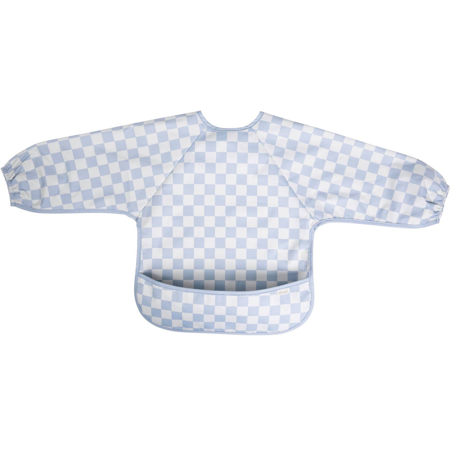 Smock Bib for Baby & Toddler Long Sleeve (Blue Checkers)