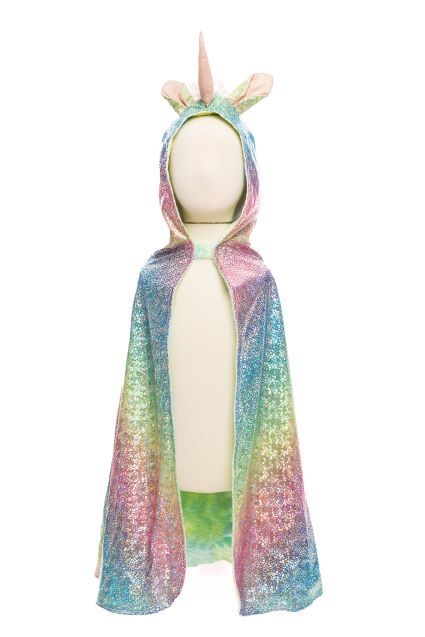 Rainbow Reversible Unicorn Dragon Cape 3/4