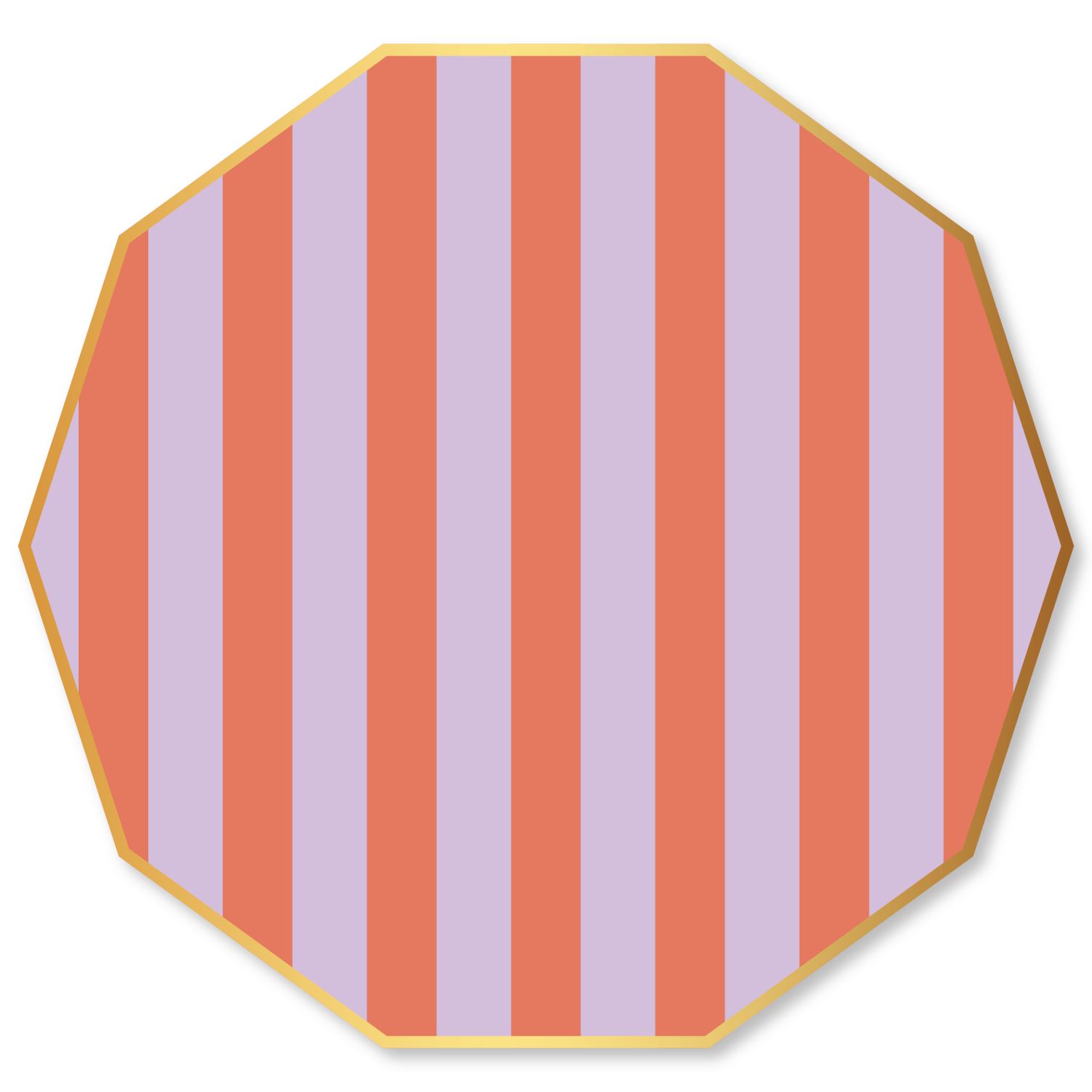 ORANGE & LILAC SIGNATURE CABANA STRIPE LARGE PLATES