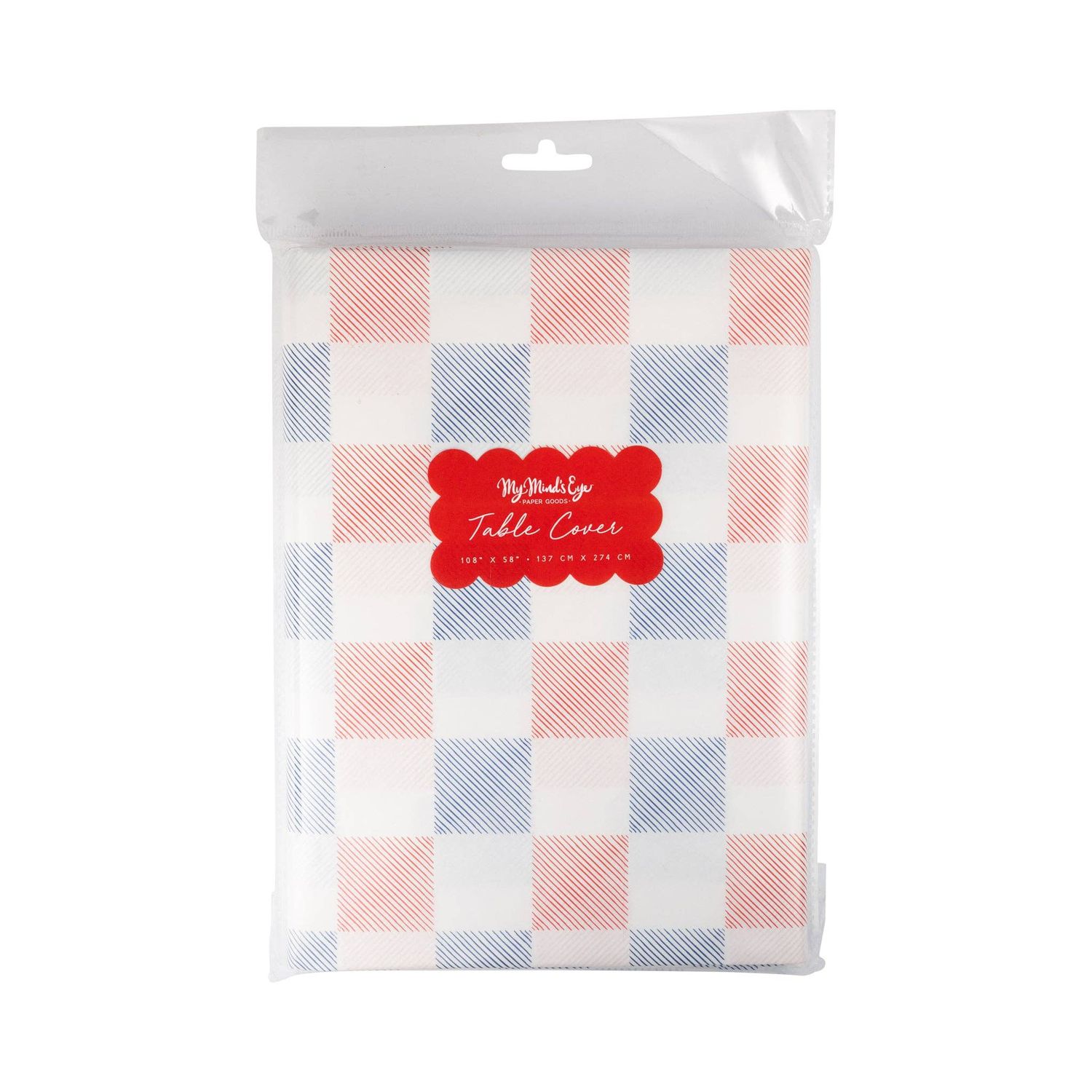PLCV168 - Red White and Blue Checkers Paper Table Cover