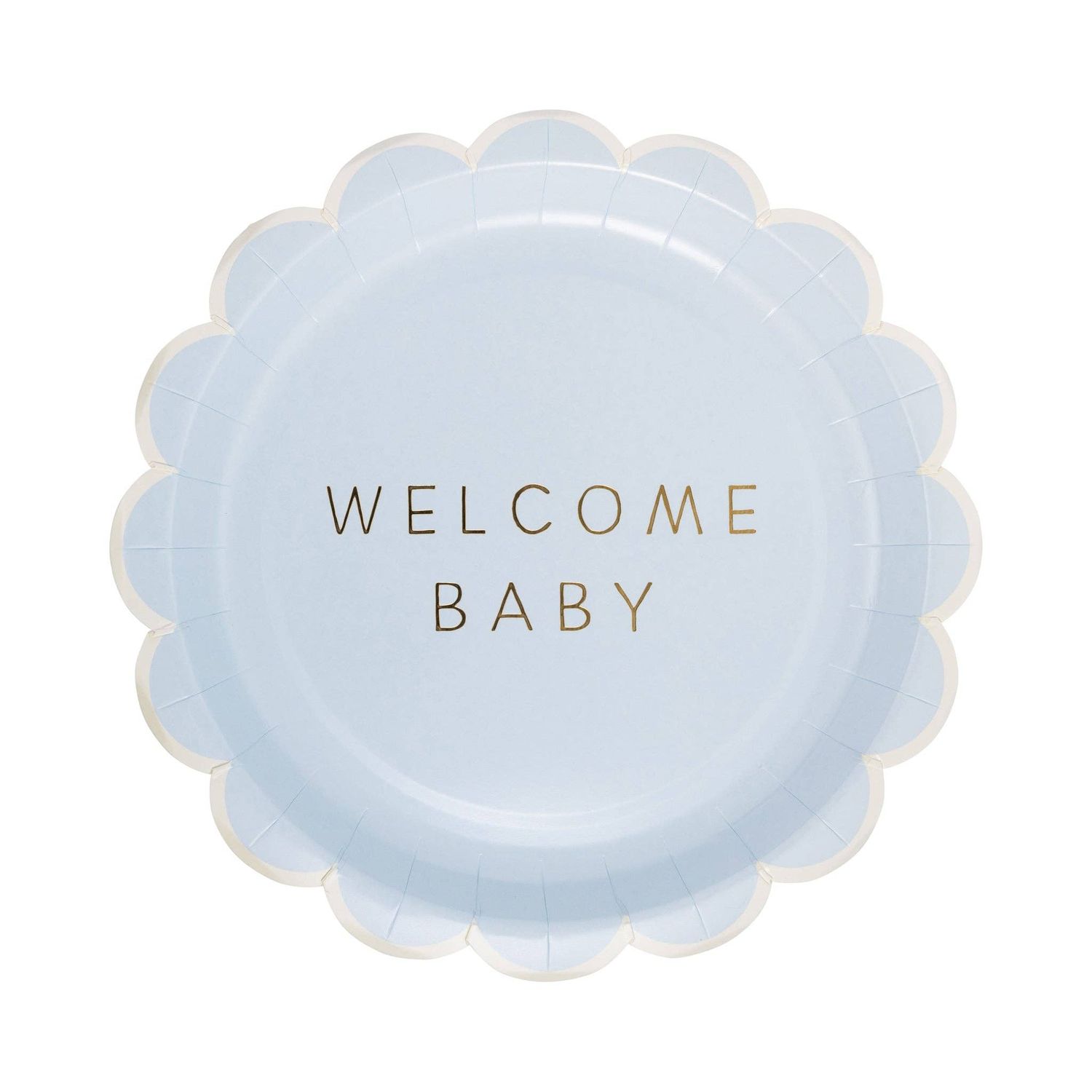 Welcome Baby Blue Plate