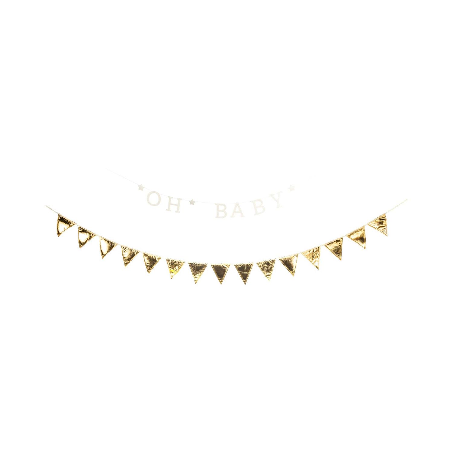 Oh Baby Felt and Gold Banner Set