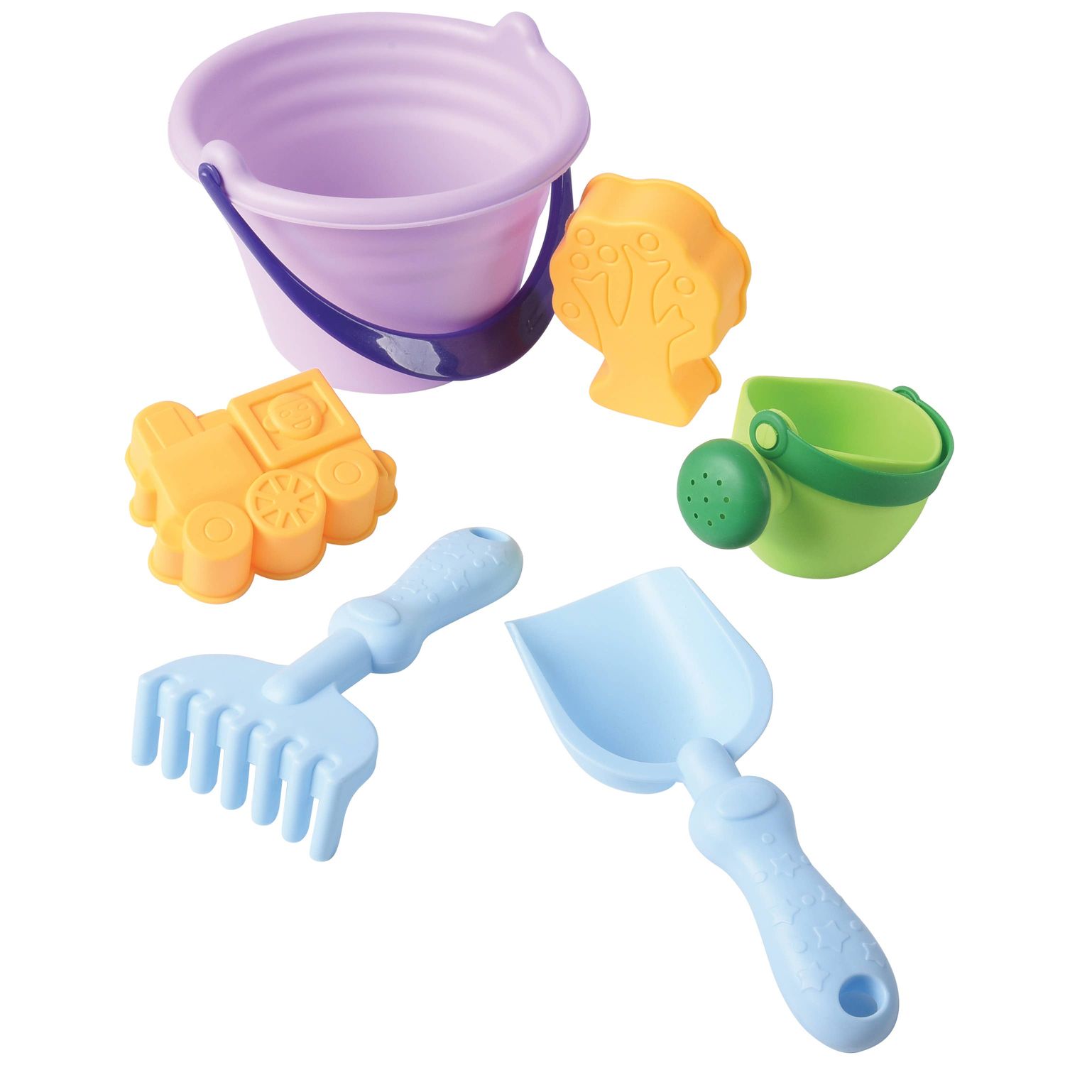 Soft Bucket Sand Toys 6-piece Set