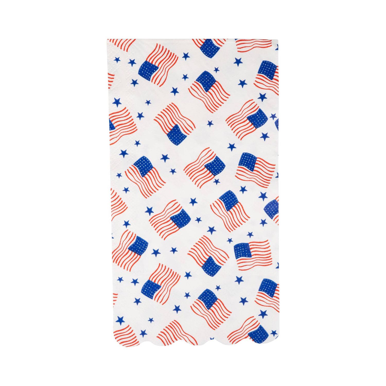 Scattered Flag Scallop Guest Napkin (24ct)