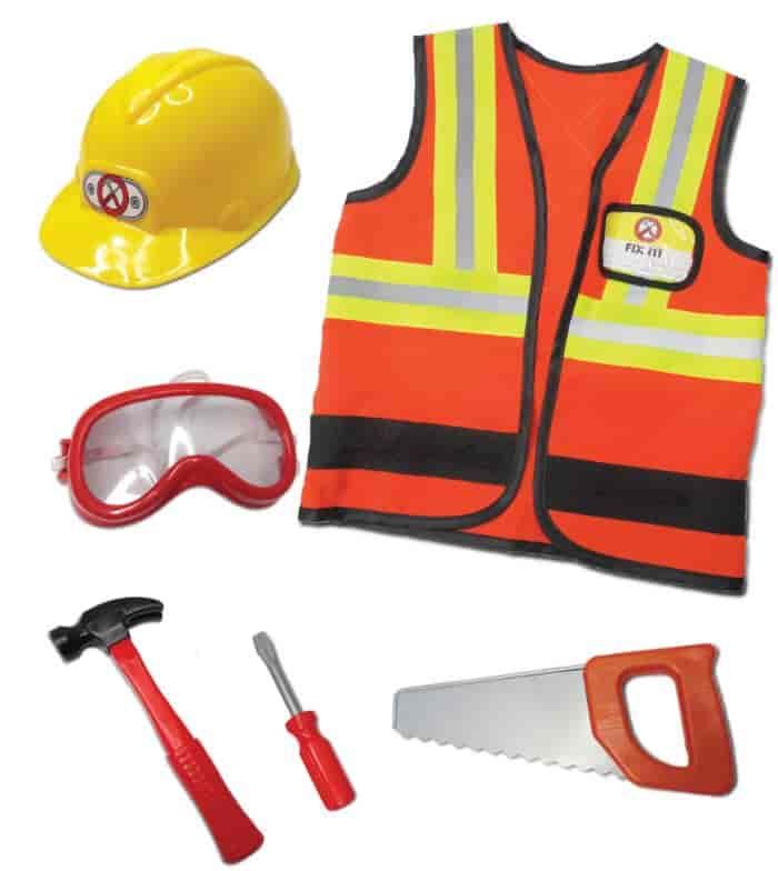 Construction Worker Set Includes 7 Accessories