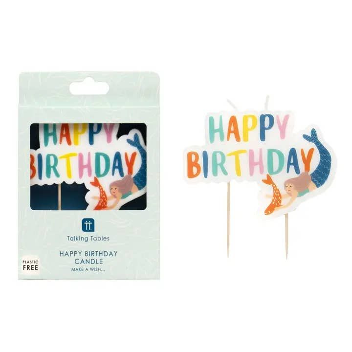 Mermaid Party Happy Birthday Candle