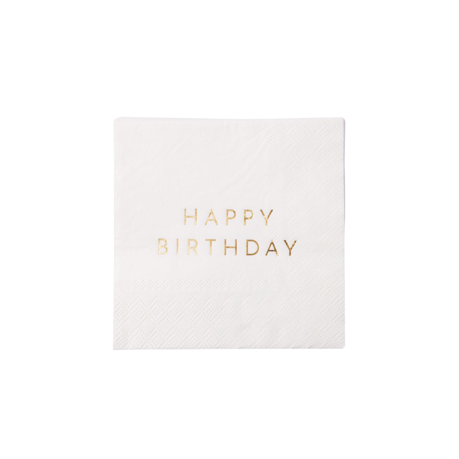 WHITE & GOLD SIGNATURE HAPPY BIRTHDAY COCKTAIL NAPKINS