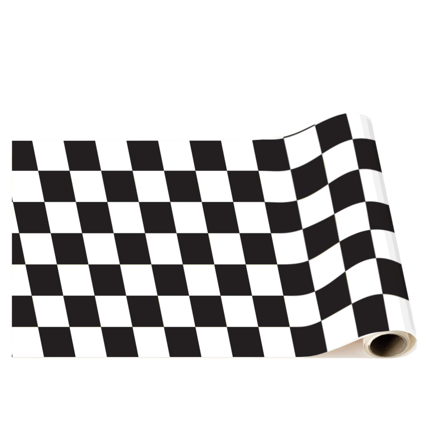 BLACK & WHITE CHECKER TABLE RUNNER