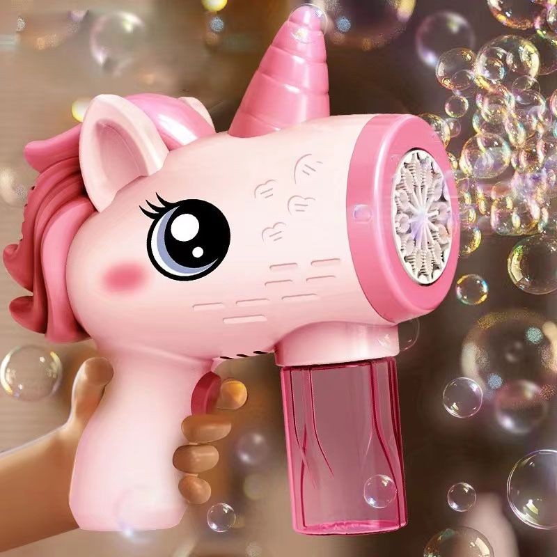 Pistolet à bulles électrique Licorne – Machine à bulles automatique lumineuse pour enfants