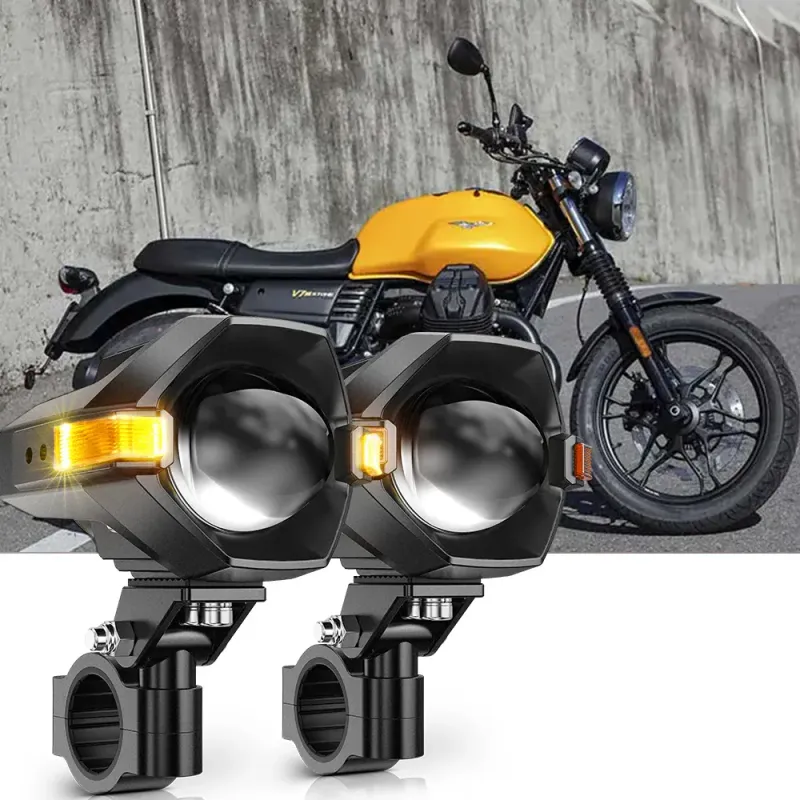 2017 Moto Guzzi V7 III Motorcycle LED Spotlight Light 3+5 Light Modes MT8 Series