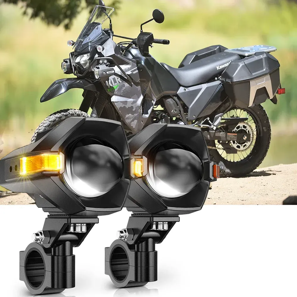 2023 Kawasaki KLR 650 Motorcycle LED Spotlight Light 3+5 Light Modes MT8 Series