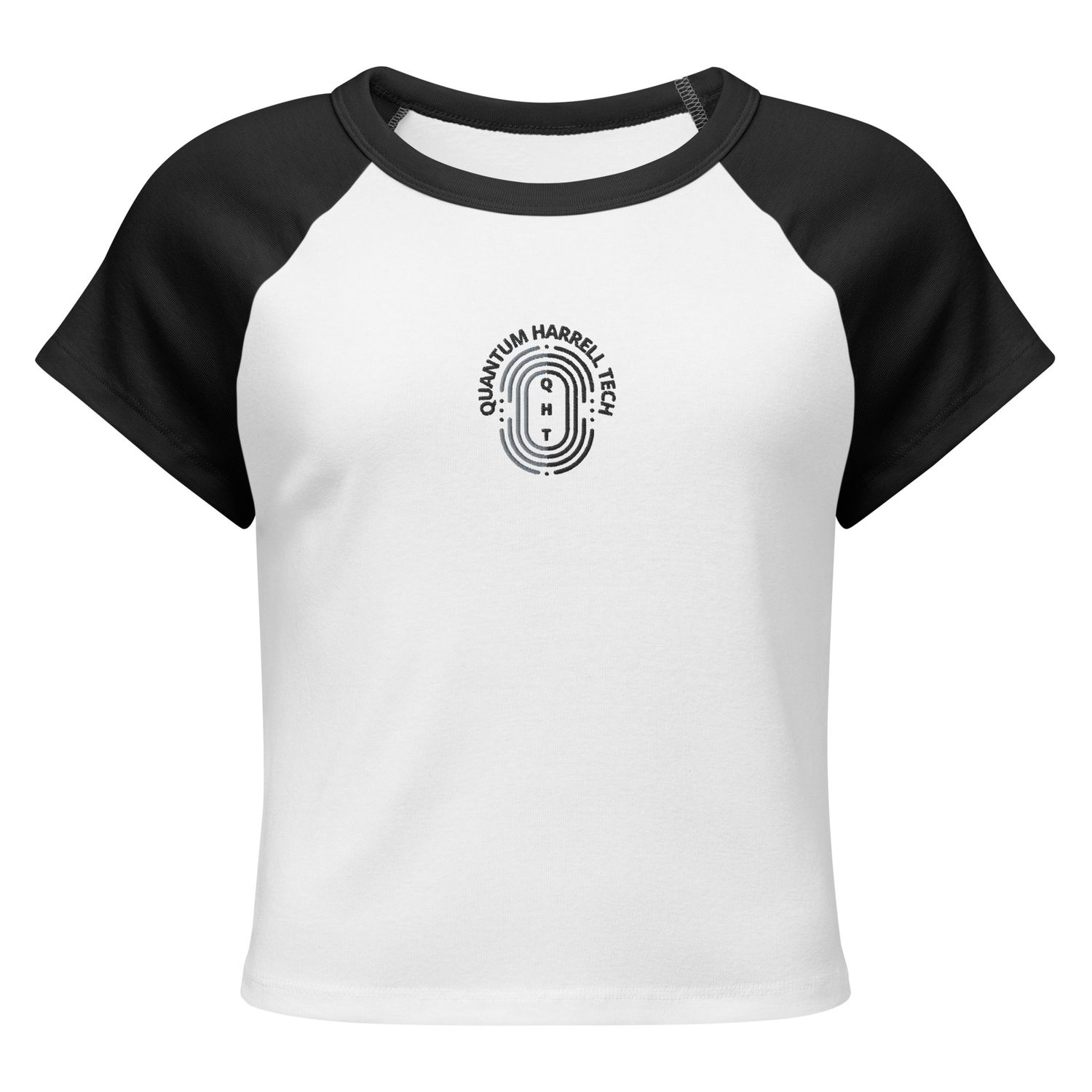 Embroidered Women’s micro rib raglan baby tee