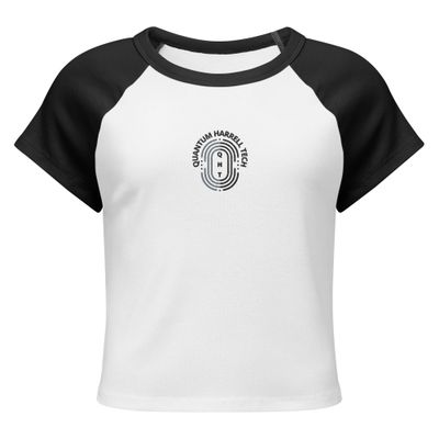 Embroidered Women’s micro rib raglan baby tee