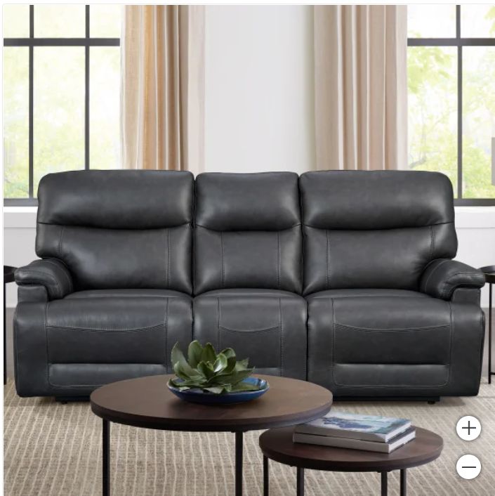 Northridge Home Graham Park Power Reclining Top-grain Leather Sofa