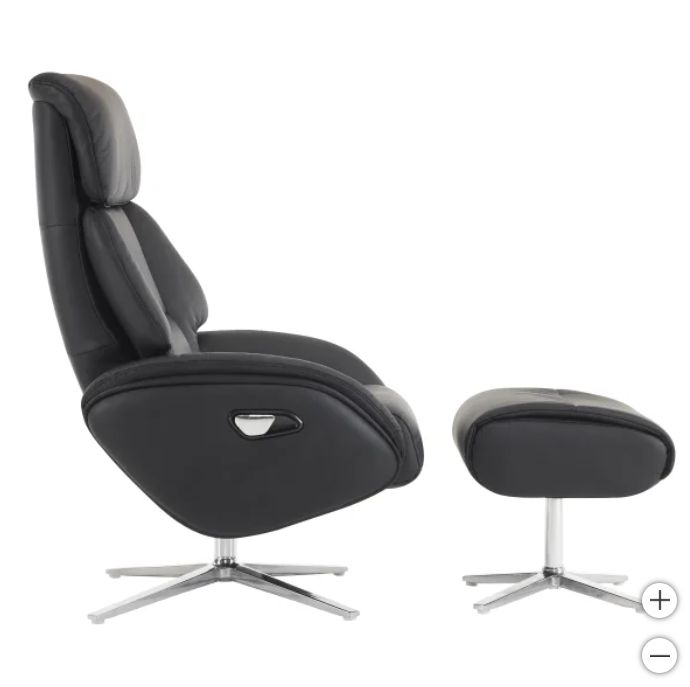 Dola Hills – Euro Top-grain Leather Reclining Chair with Ottoman