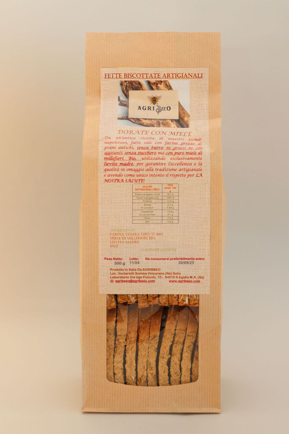 FETTE BISCOTTATE DORATE  ARTIGIANALI AL MIELE