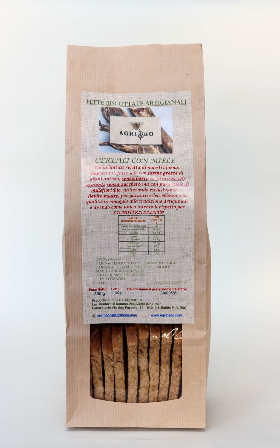 FETTE BISCOTTATE CEREALI  ARTIGIANALI AL MIELE