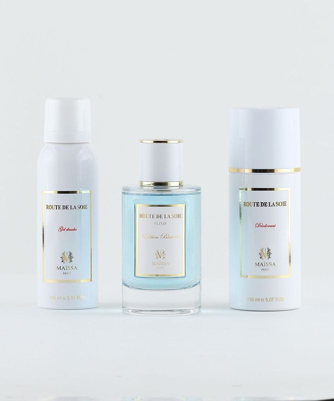 Coffret Route de la Soie Maïssa Paris parfum 100 ml déodorant gel douche