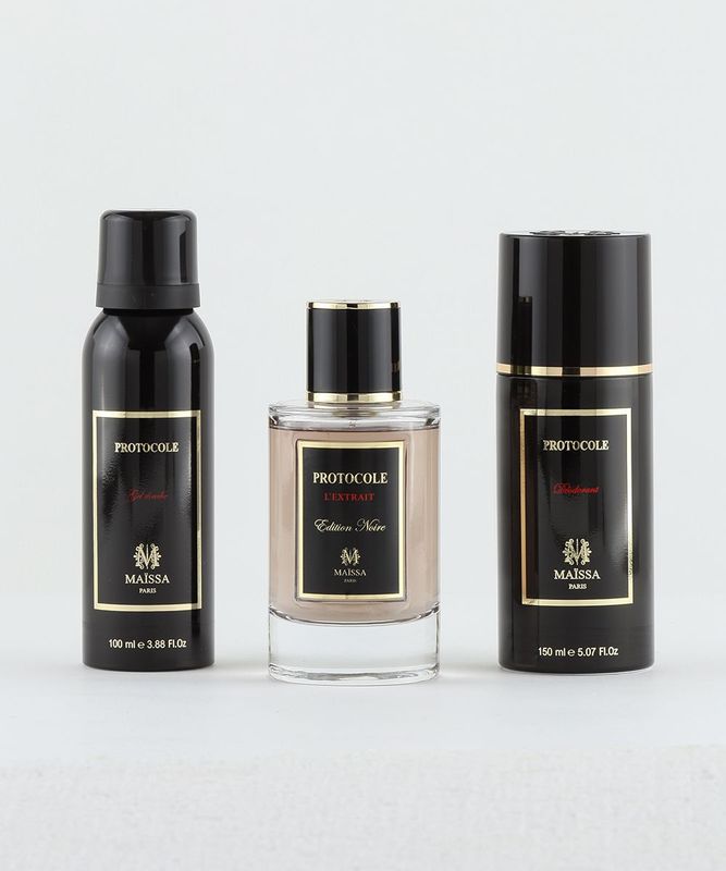 Coffret Protocole Maïssa Paris parfum 100 ml déodorant et gel douche