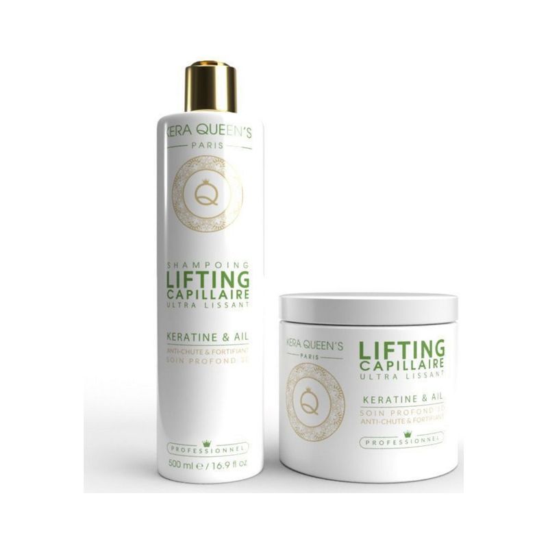 Duo lifting capillaire anti-chute et fortifiant (kératine et ail) – Kera Queen’s