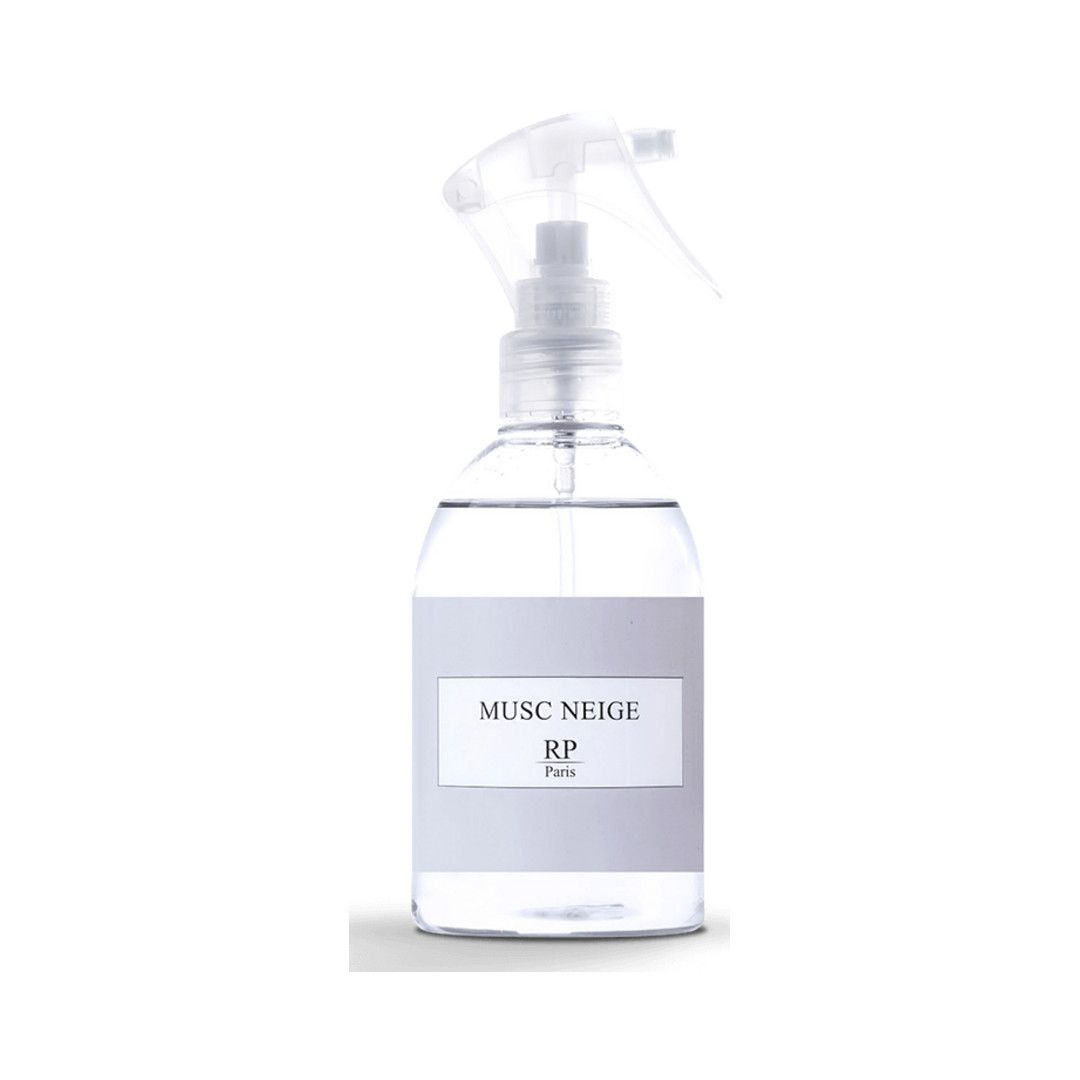 Spray maison & textile Musc Neige – RP Parfums 250 ml Spray maison et textile Musc Neige RP Parfums, flacon 250 ml
