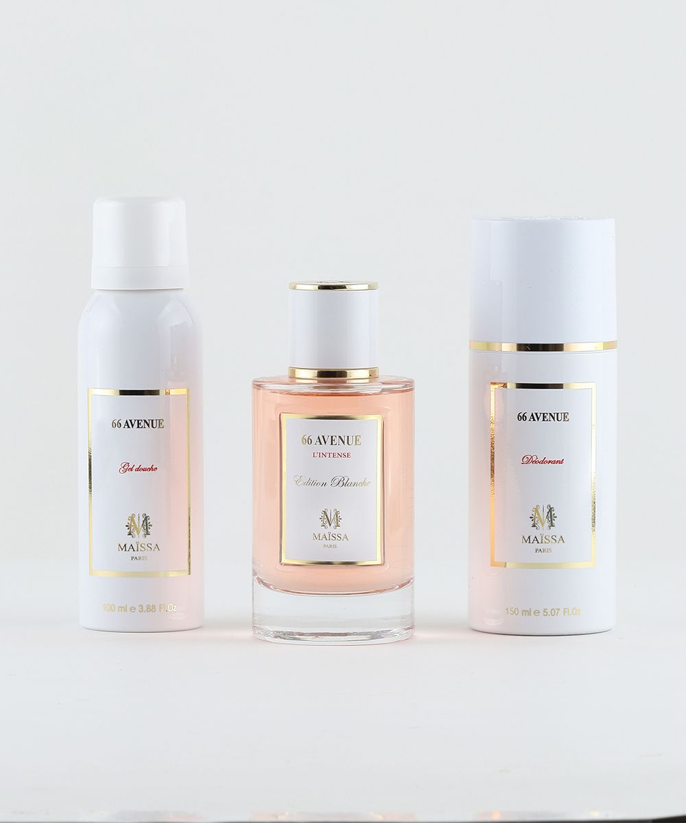 Coffret 66 Avenue Maïssa Paris – Parfum 100 ml + Déodorant + Gel Douche Coffret 66 Avenue Maïssa Paris – Parfum 100 ml + Déodorant + Gel Douche