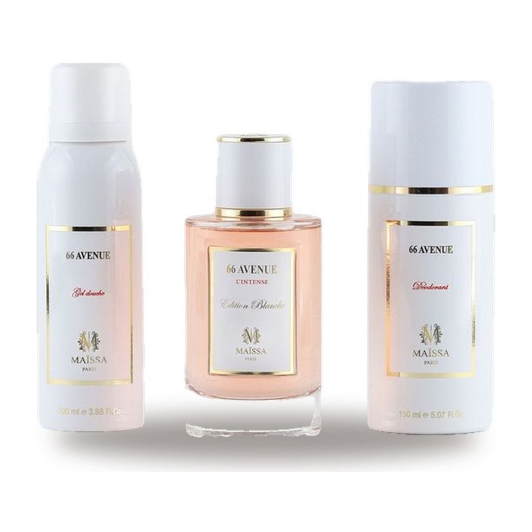 Coffret 66 Avenue – Maison Maïssa (parfum 100 ml + déodorant + gel douche)