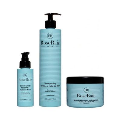 Trio soin capillaire ricin & kératine – Rose Baie