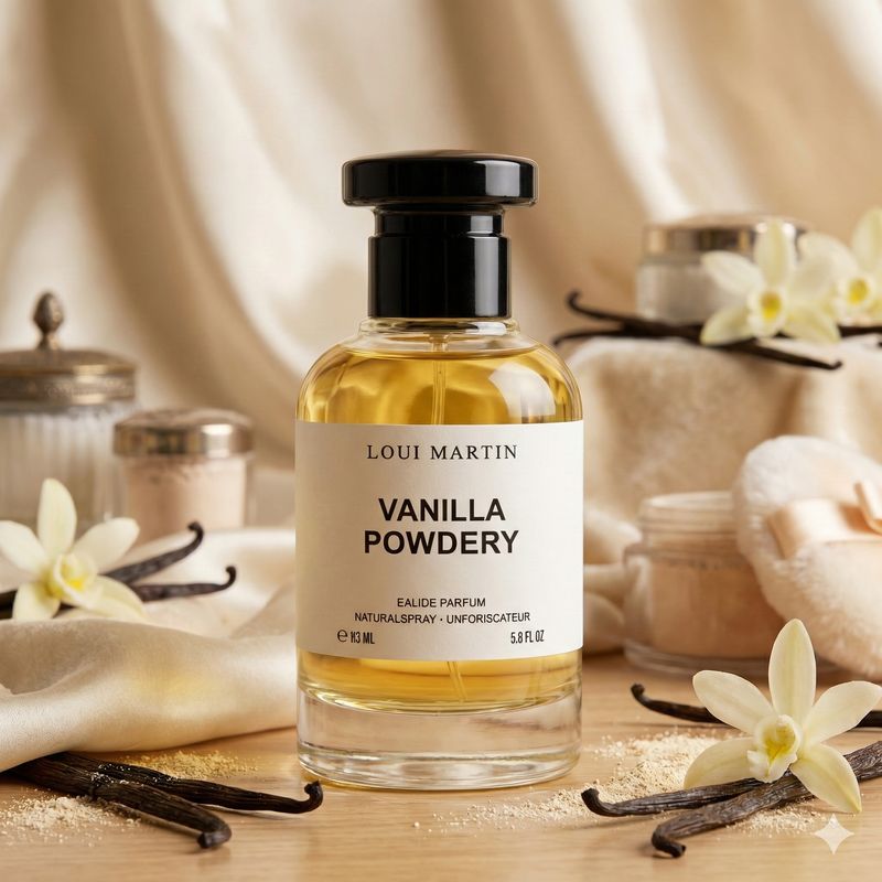 Notes olfactives Vanilla Powdery Loui Martin vanille iris musc accord poudré luxe