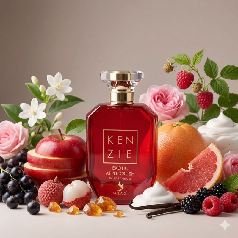 Notes olfactives Kenzie Exotic Apple Crush pomme cassis jasmin rose vanille musc ambre