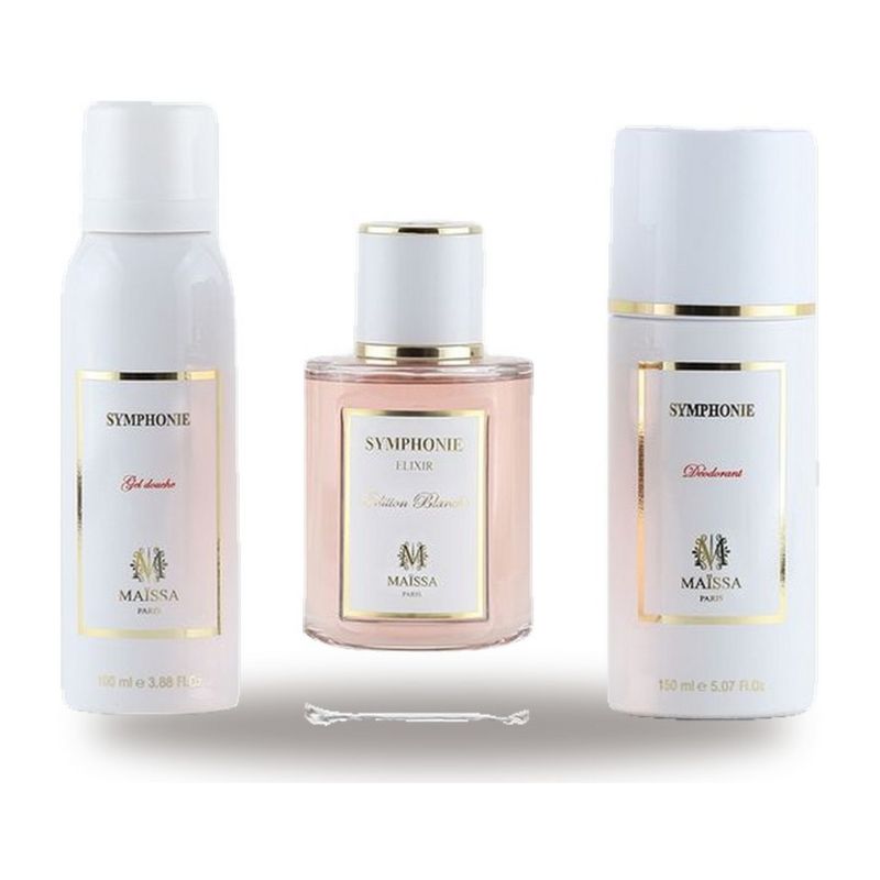 Coffret Symphonie – Maison Maïssa (parfum 100 ml + déodorant + gel douche) Coffret Symphonie – Maison Maïssa (parfum 100 ml + déodorant + gel douche)