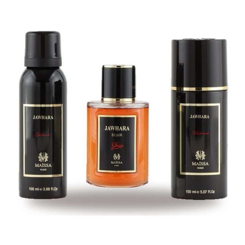 Coffret Jawhara – Maison Maïssa (parfum 100 ml + déodorant + gel douche) Coffret Jawhara – Maison Maïssa (parfum 100 ml + déodorant + gel douche)