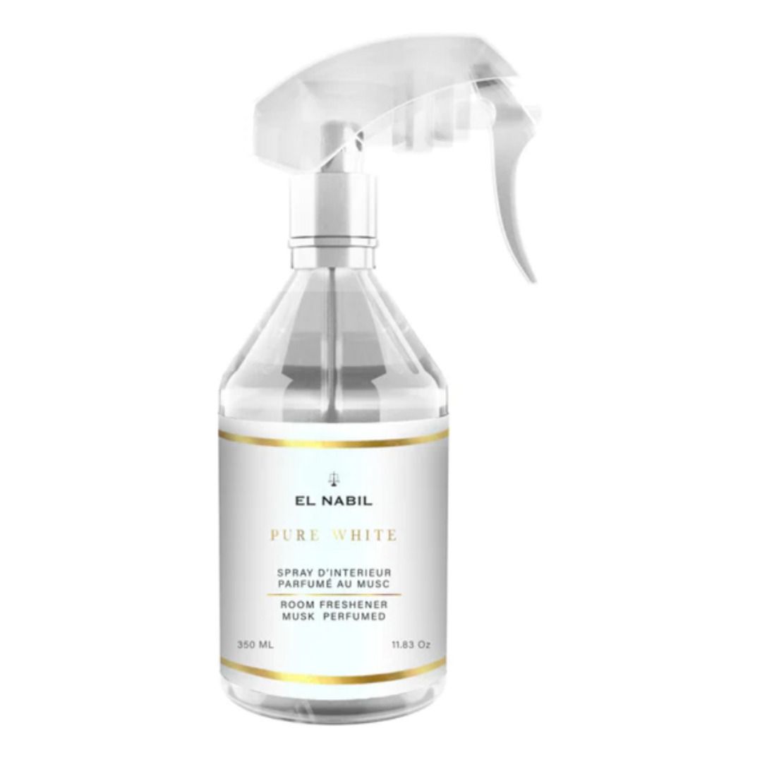 Parfum d’intérieur Pure White – El Nabil 350 ml Spray parfum d’intérieur Pure White El Nabil, flacon 300 ml
