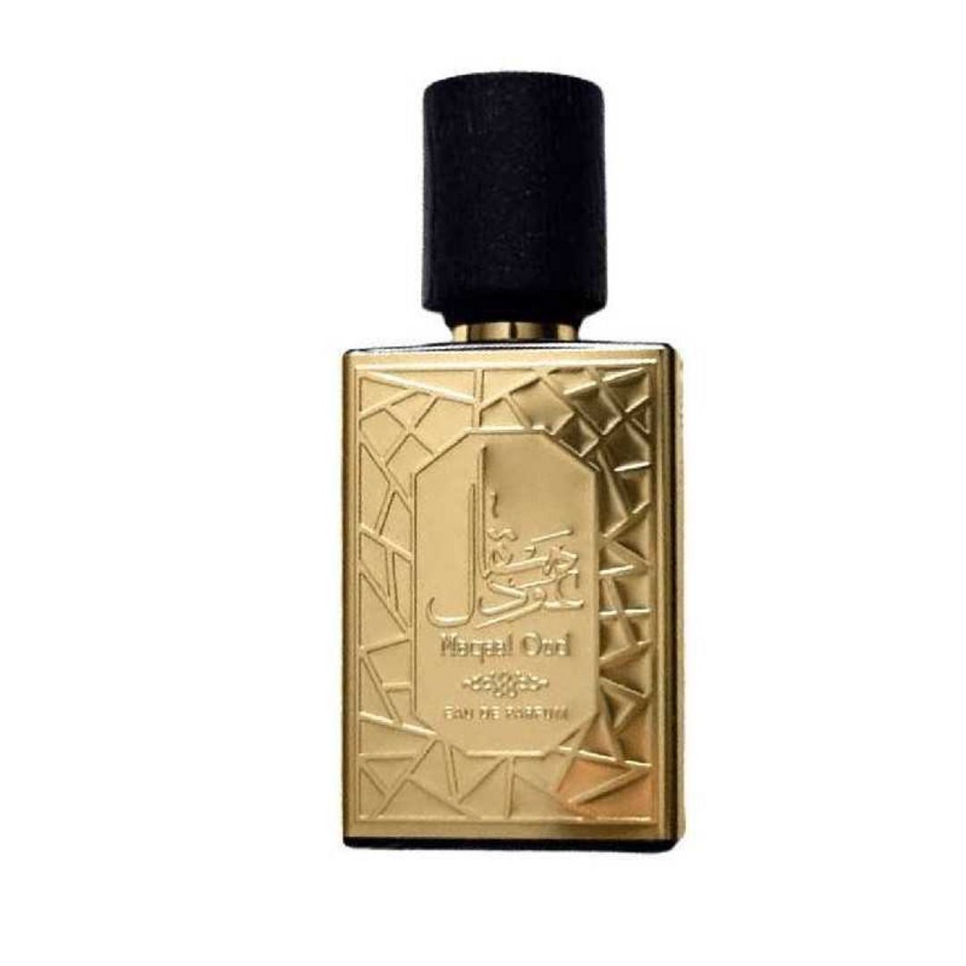 Flacon doré gravé Maqaal Oud d’Ard Al Zaafaran, eau de parfum 50 ml