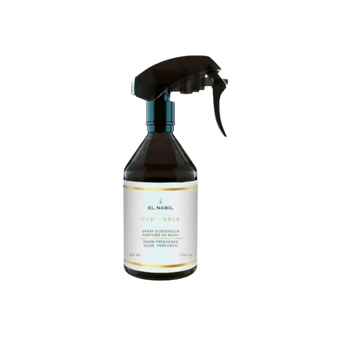 Parfum d’intérieur Oud Ambar – El Nabil 350 ml Spray parfum d’intérieur Oud Ambar El Nabil, flacon 350 ml