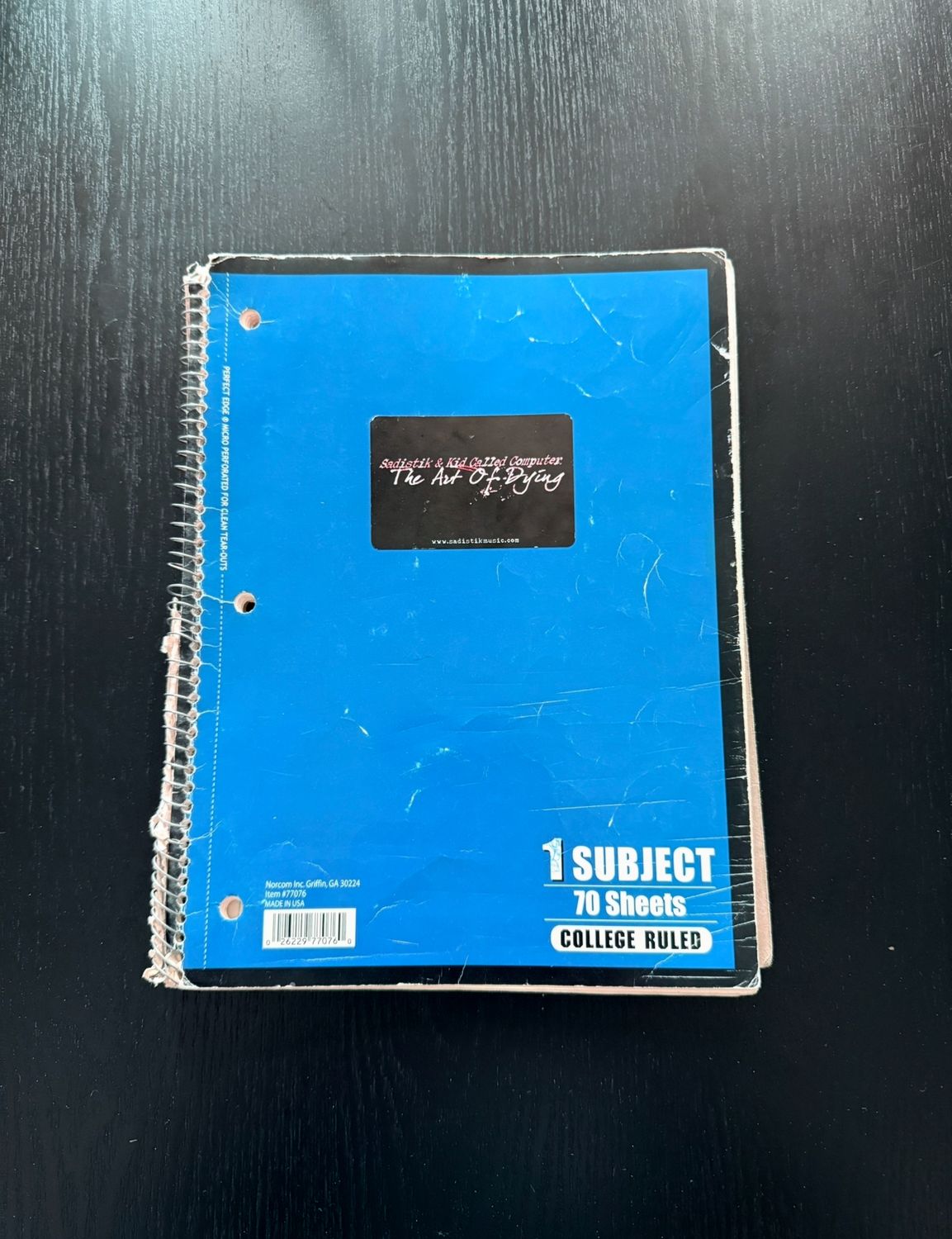 &quot;The Art Of Dying&quot; Original Notebook