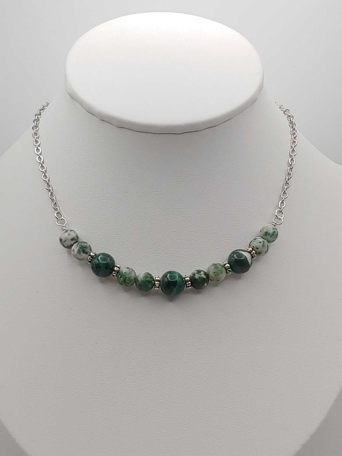 Green Tree Agate + Malachite